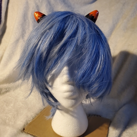 Costume Horns Nubs Orange And Black - Picture 1 of 6